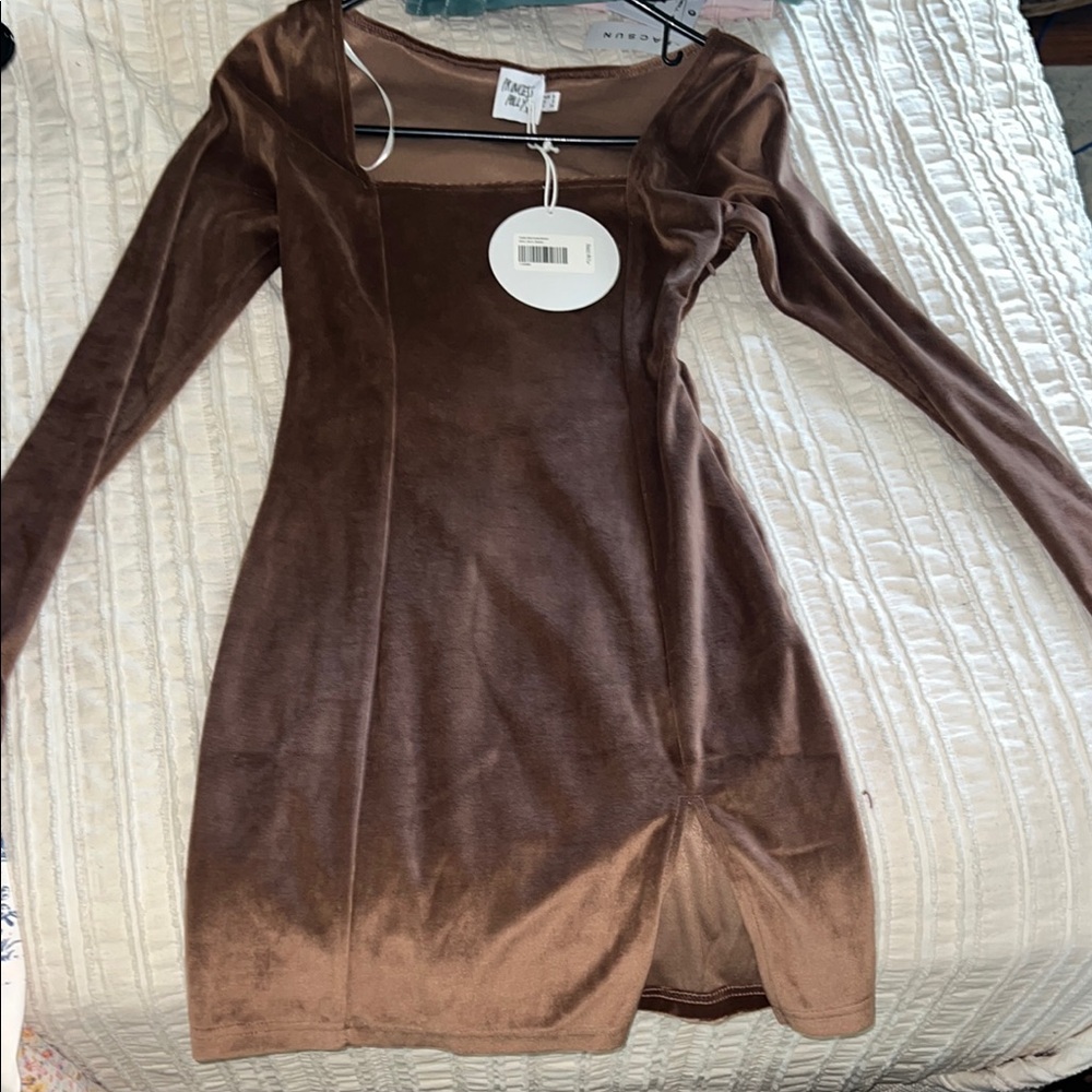 Princess Polly Brown Long Sleeve Dress